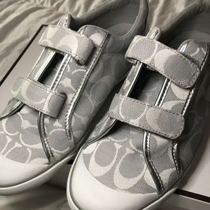 Silver Coach Velcro Sneakers